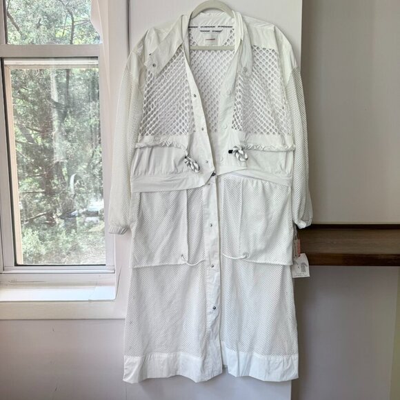 NWT Free People Movement Under The Sea Mesh Convertible Maxi Parka Jacket White - Picture 5 of 17